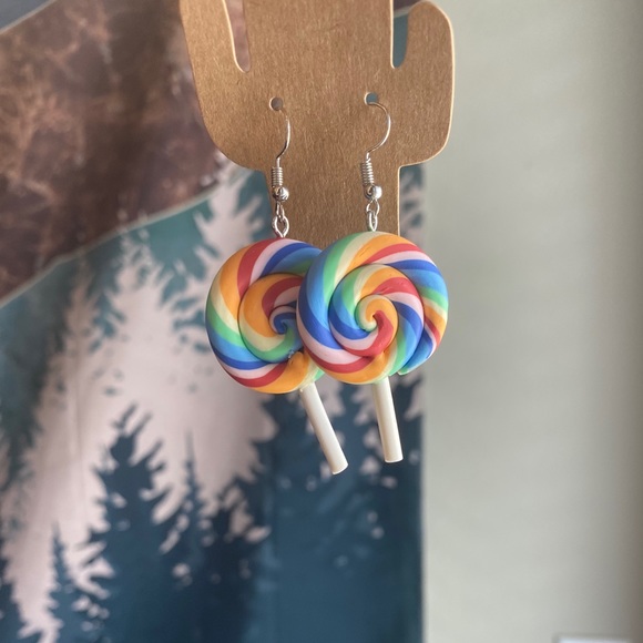 💖 2 for $10.00 Candy Lollipop Dangle Earrings - Picture 3 of 4